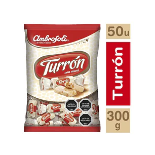 BOLSA CALUGAS MINI TURRON CON MANI AMBROSOLI 300GRS.