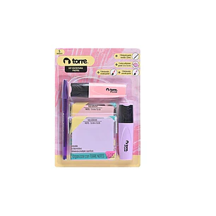 BLISTER SET TORRE NOTES Y ESCRITURA PASTEL