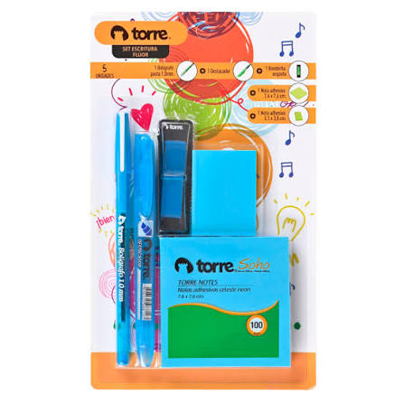 BLISTER SET TORRE NOTES Y ESCRITURA FLUOR  1
