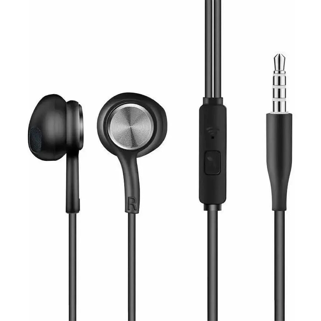 AUDIFONOS AIWA JACK 3.5 AW-I10 C/MICROFONO NEGROS 1.2M 1