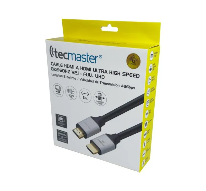 CABLE HDMI TECMASTER 2.1 8K 5M TM-600504-BK 1