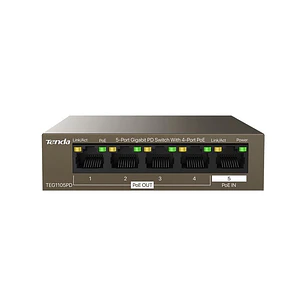 SWITCH 5 PUERTO GIGABIT 4 POE TENDA  TEG1105PD 