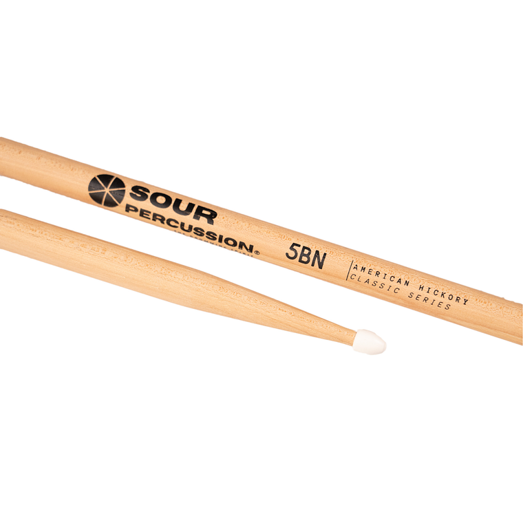 Baquetas Batería 5BN Hickory Punta Nylon Sour Percussion 3
