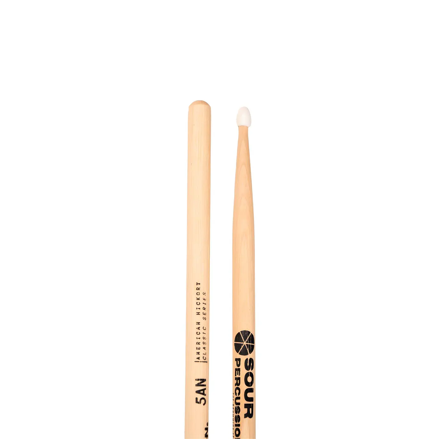 Baquetas Sour Percussion 5A Hickory Punta Acorn Nylon Classic Series 1