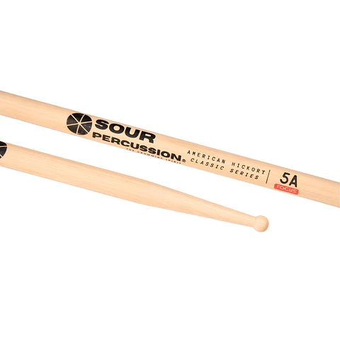 Baquetas Sour Percussion 5A Focus Hickory Punta Medium Round Madera Classic Series
