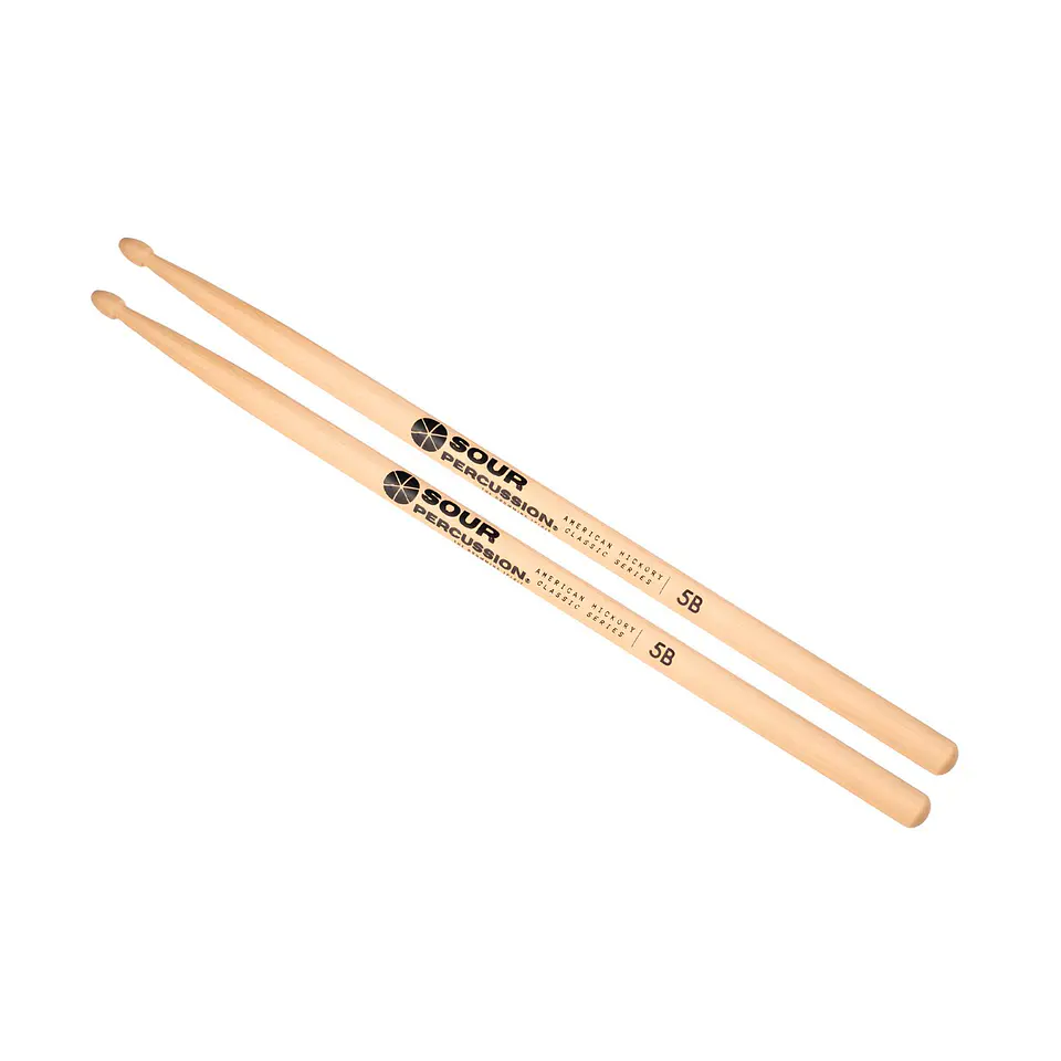 Baquetas Sour Percussion 5B Hickory Punta Acorn Madera Classic Series 3
