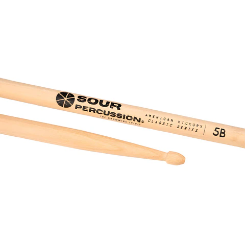 Baquetas Sour Percussion 5B Hickory Punta Acorn Madera Classic Series