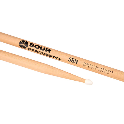 Baquetas Sour Percussion 5B Hickory Punta Acorn Nylon Classic Series