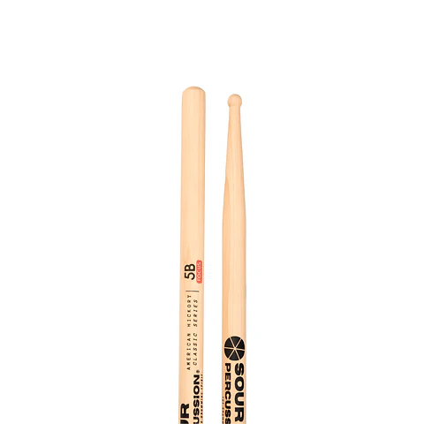Baquetas Sour Percussion 5B Focus Hickory Punta Medium Round Madera Classic Series
