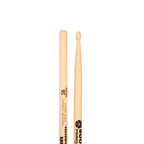 Baquetas Sour Percussion 5B Extreme Hickory Punta Acorn Madera Power Series
