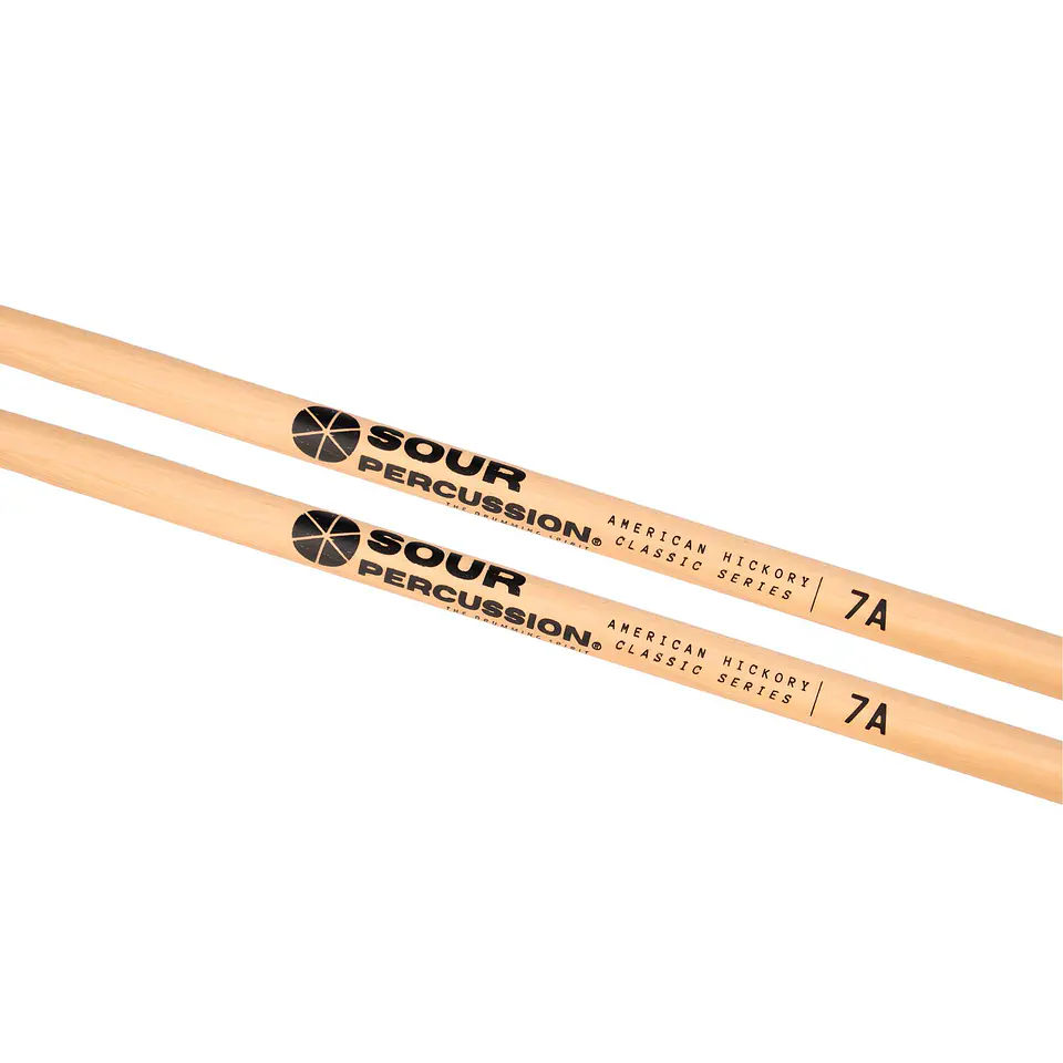 Baquetas Sour Percussion 7A Hickory Punta Acorn Madera Classic Series 4
