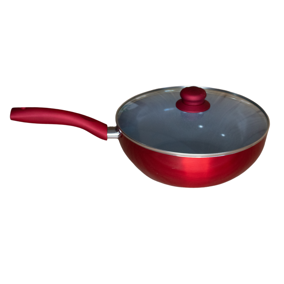 Wok Acero Inoxidable Doral Montecarlo Rojo 22 cm