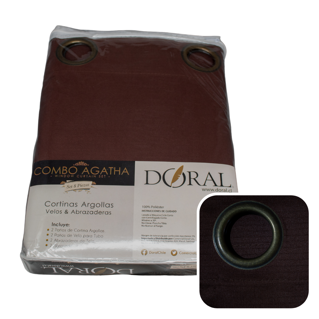 Combo Cortinas Doral Agatha 220 x 140 cm Mostaza