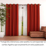 Combo Cortinas 8 piezas Doral Agatha Café