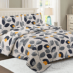 Quilt 1,5 plazas Estampado Deluxe Reversible Doral d3