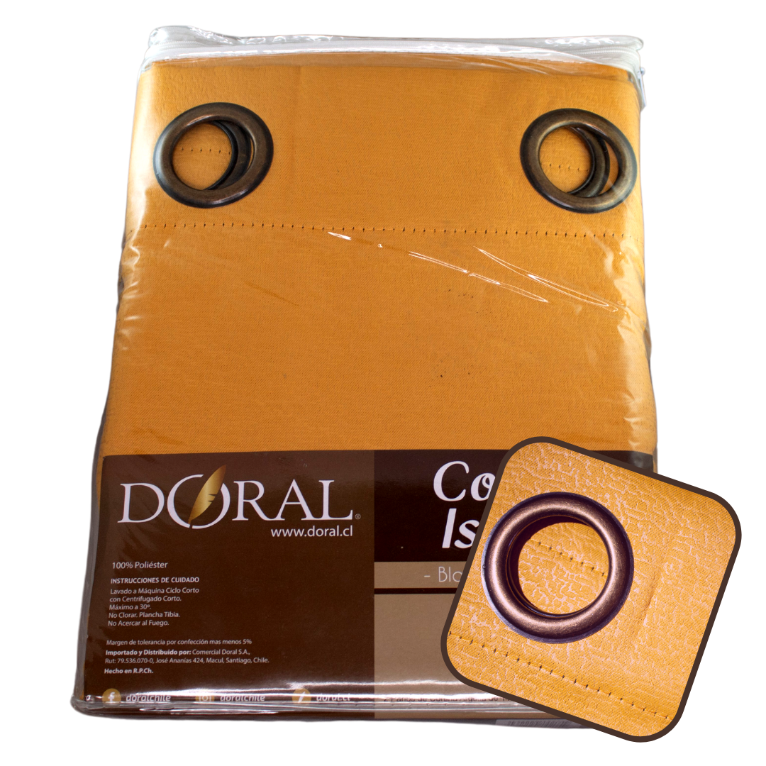 Combo Cortinas Doral Camila 220 x 140 cm Mostaza