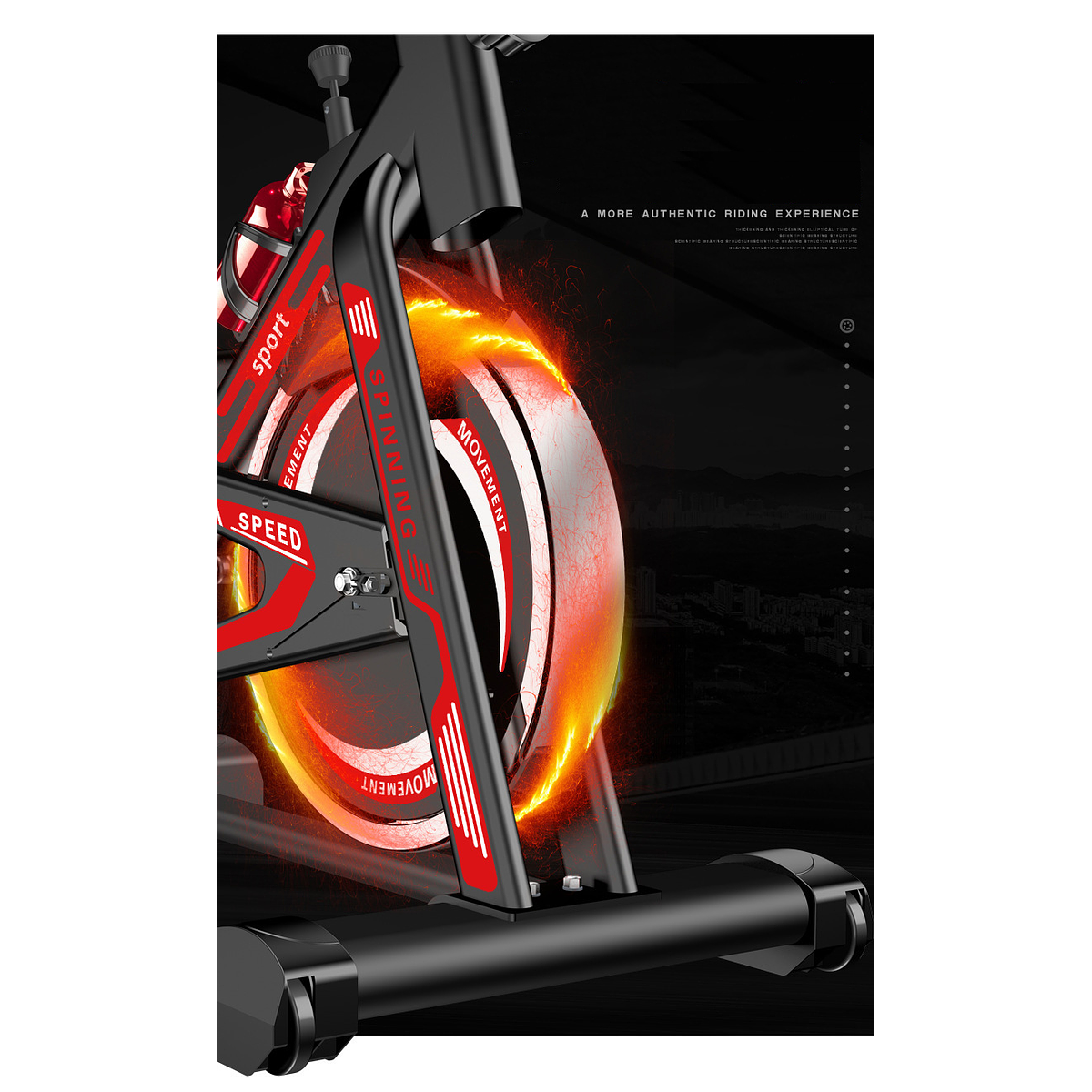 Bicicleta Estática Spinning 8Kgs Roja-Negra