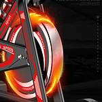 Bicicleta Estática Spinning Rueda de Inercia de 8Kgs Roja-Negra