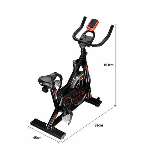 Bicicleta Estática Spinning 8Kgs Negra-Roja