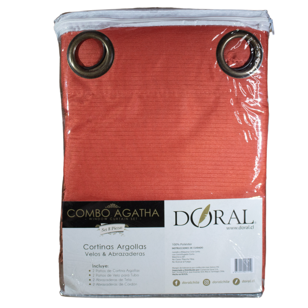 Combo Cortinas Doral Tabatha 220 x 140 cm Terracota