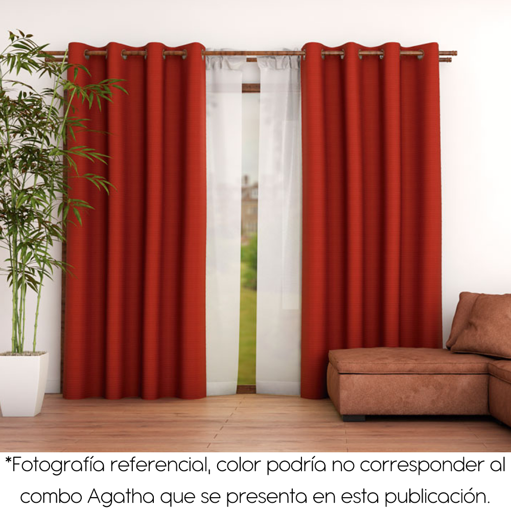 Combo Cortinas 8 piezas Doral Agatha Maíz