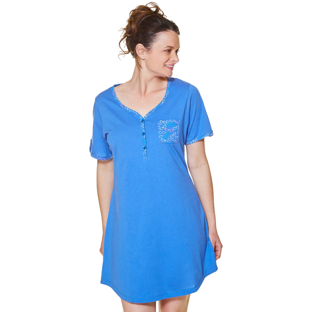 Pijama Mujer Camisola Beckil Lentes Azulino