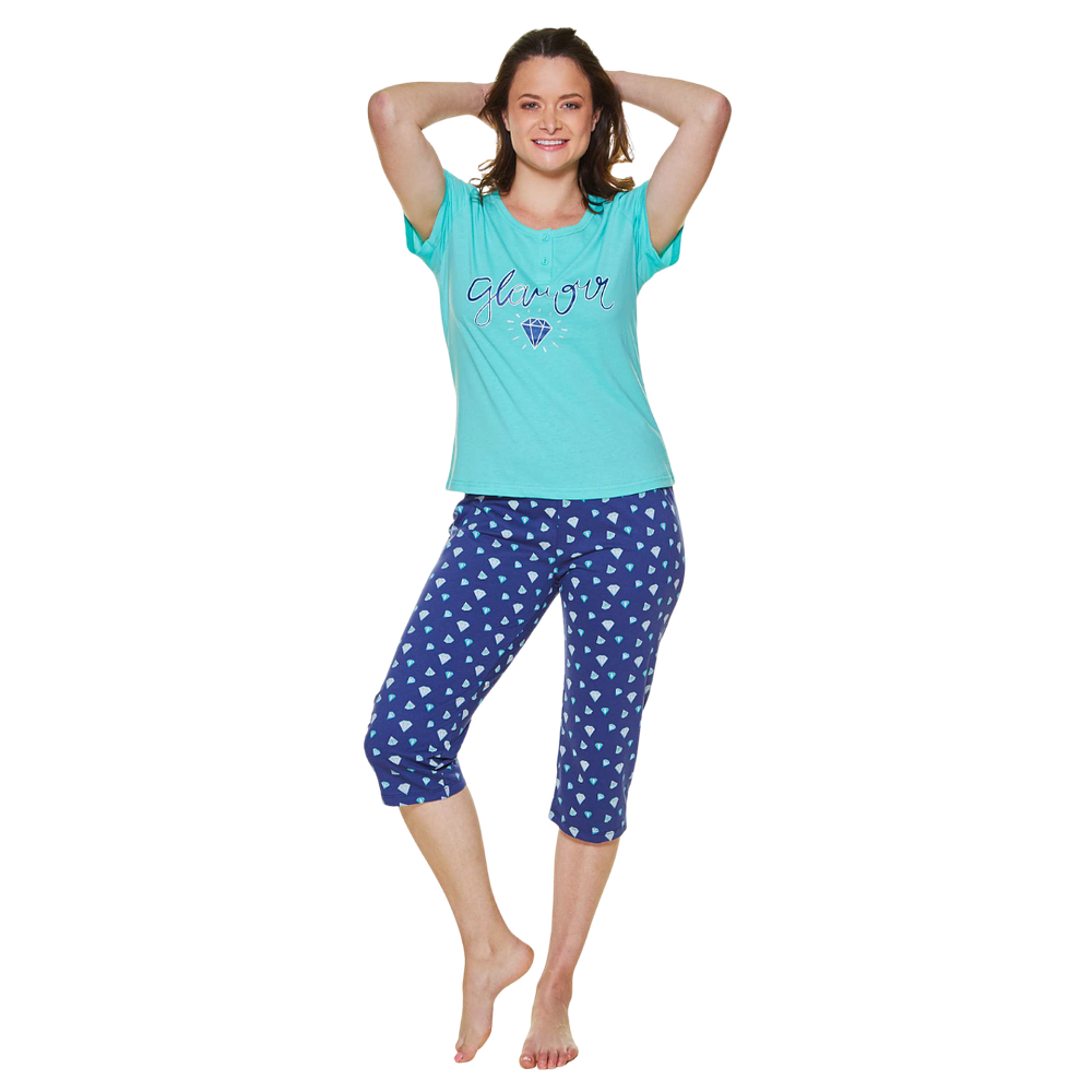 Pijama Mujer Capri Beckil Glamour Turquesa / Azul