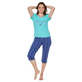 Pijama Mujer Capri Beckil Glamour Turquesa / Azul