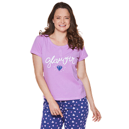 Pijama Mujer Capri Beckil Glamour Lila / Azul