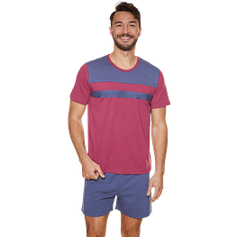 Pijama Hombre Corto Beckil 3116 Burdeo / Azul