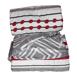 Quilt 2 plazas Estampado Deluxe Reversible Doral d1