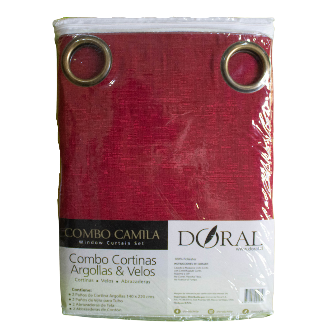 Combo Cortinas Doral Camila 220 x 140 cm Café