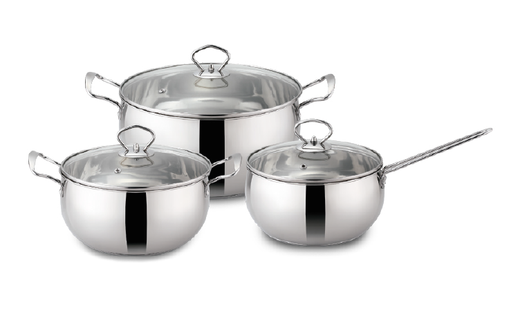 Batería de Cocina 6 piezas Acero Inoxidable Doral Amsterdam
