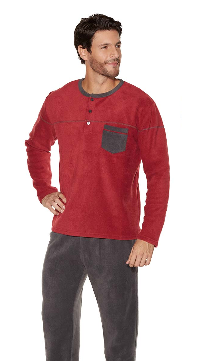 Pijama Hombre Micropolar Beckil Burdeo