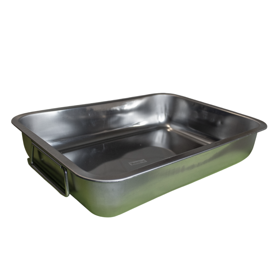 Asadera Con Asas Tapa 36x27x7 cms. Acero Inoxidable Gastromaq