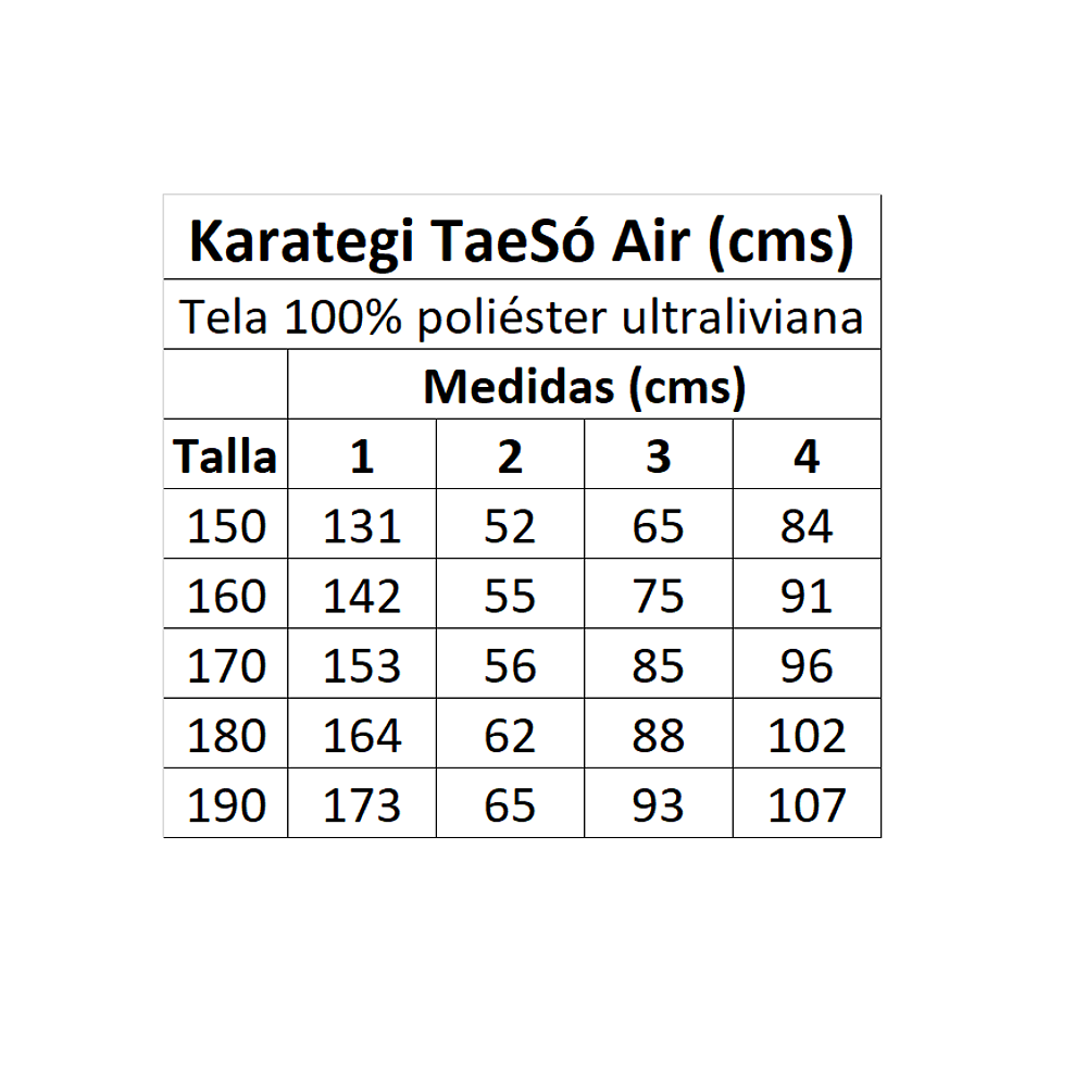 Karategi TaeSó Air Tela Ultraliviana