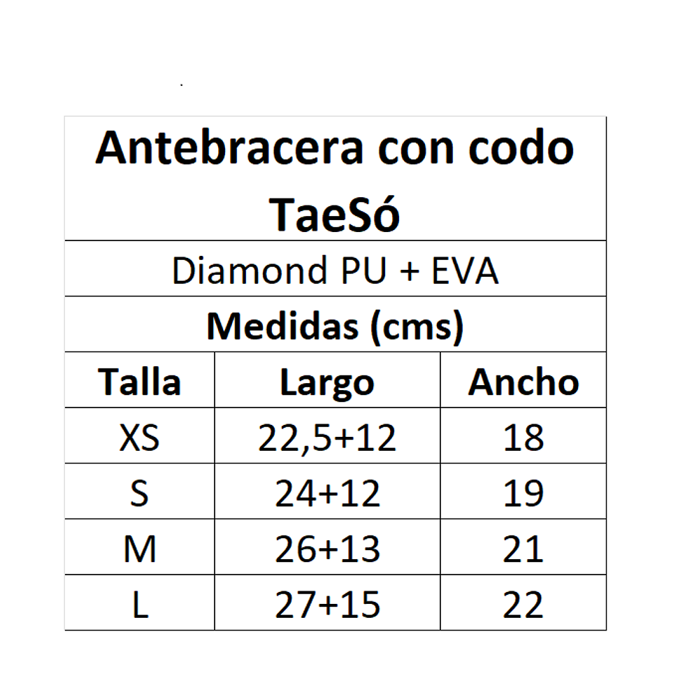 Antebracera con codo Taekwondo WT TaeSó - Antebrazos