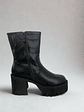 Botín Plataforma Negro Mujer, con Elástico y Casual. - Miniatura 1
