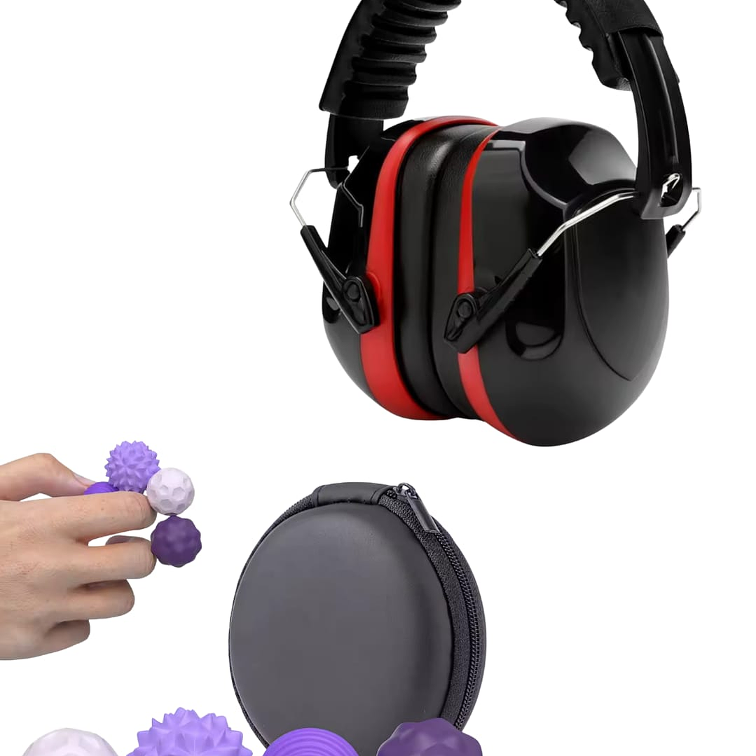 Kit Regulación Auditiva y Foco | Audífonos 34 dB + Bolas Sensoriales 1