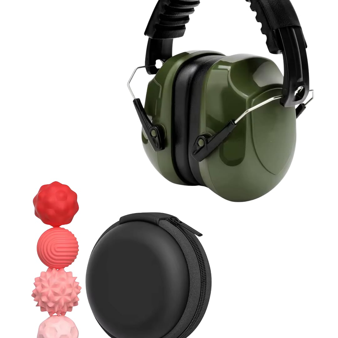 Kit Regulación Auditiva y Foco | Audífonos 34 dB + Bolas Sensoriales 3