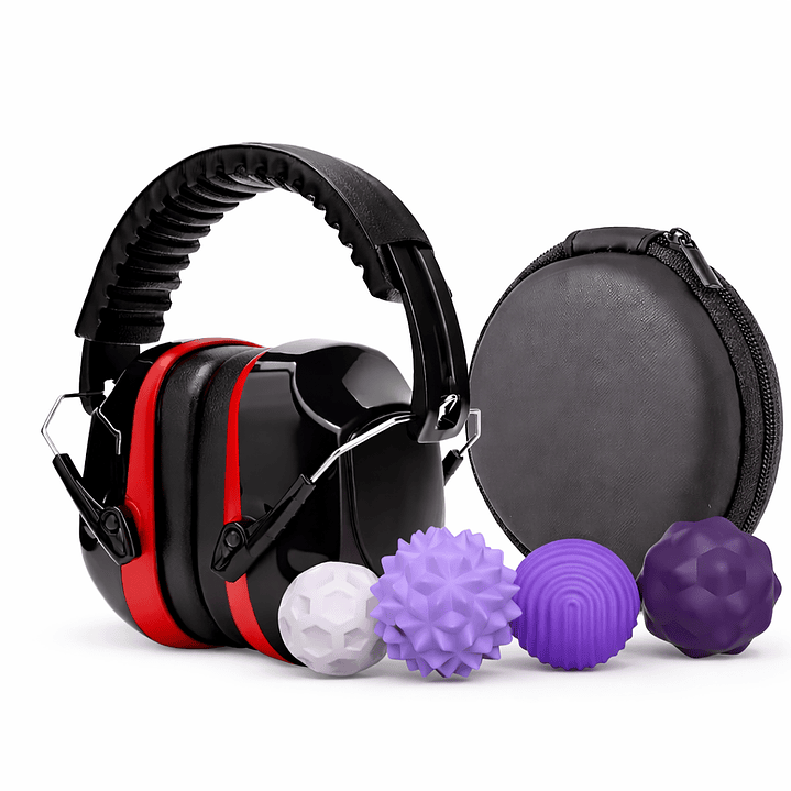 Kit Regulación Auditiva y Foco | Audífonos 34 dB + Bolas Sensoriales 1