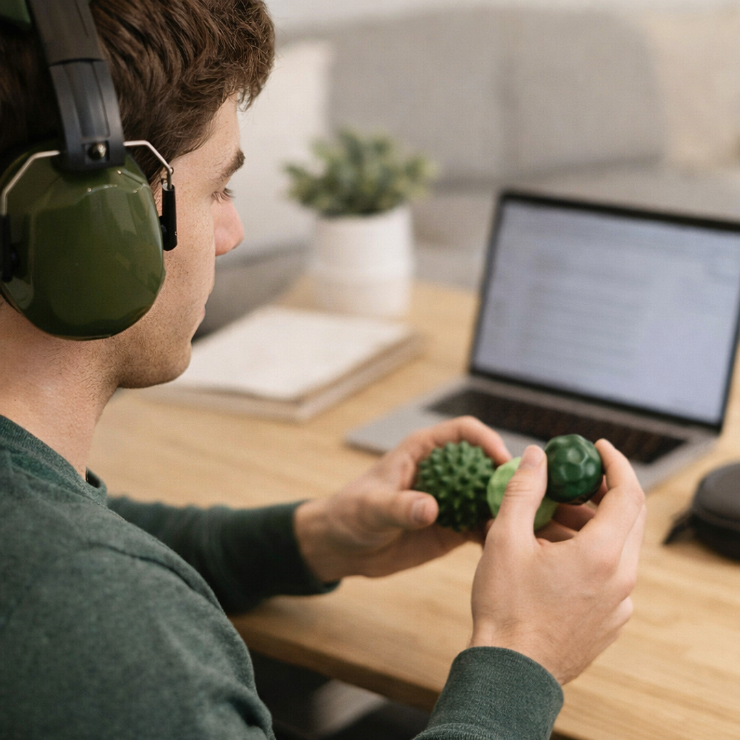 Kit Regulación Auditiva y Foco | Audífonos 34 dB + Bolas Sensoriales 4