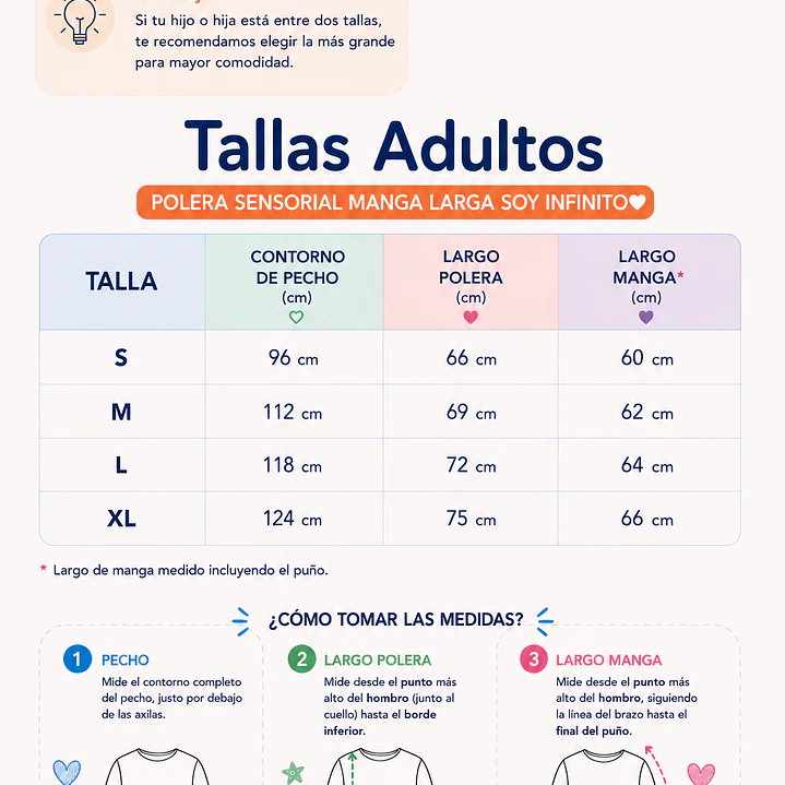 Camiseta Sensorial Manga Larga Adulto– Sin Etiquetas  7