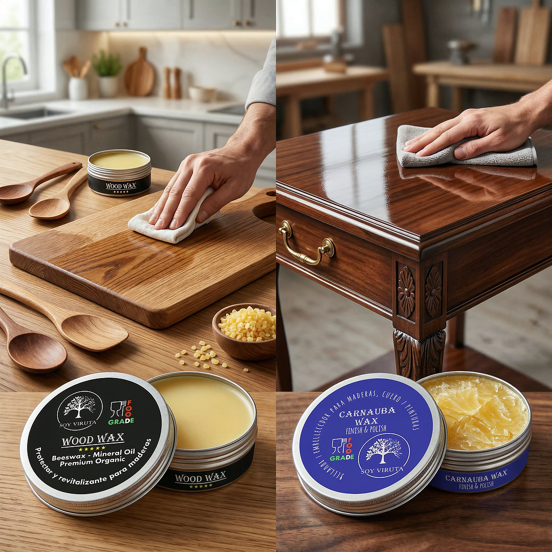 Pack Cera para Madera Chile | Cera de Abejas + Carnauba 1