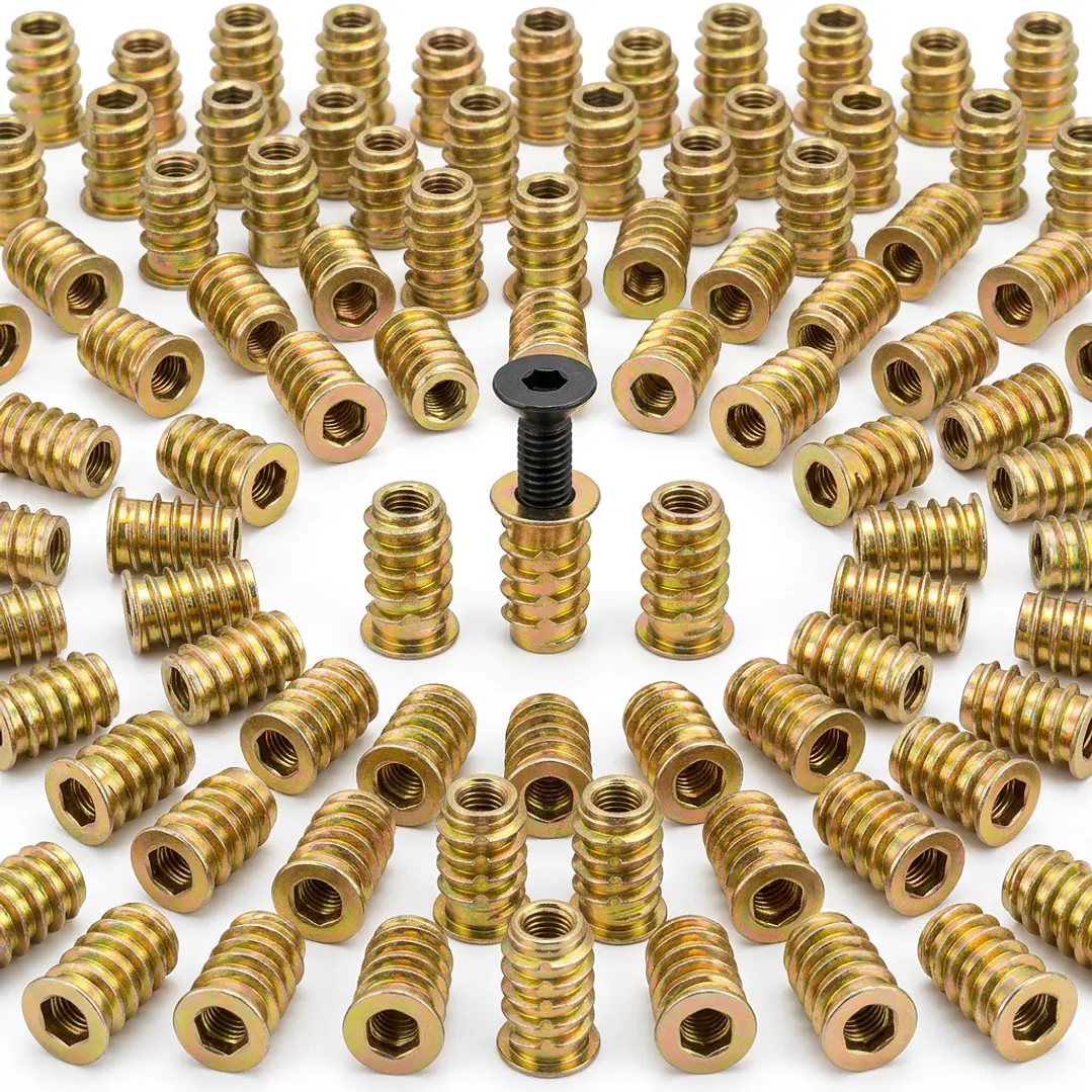 Set de 10, 50, 100 Insertos Tuerca de Encastre M8x20 para Madera y Muebles 5