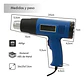 Pistola De Calor Aire Caliente 2000w 300-520 °c Magicstore Azul - Miniatura 3