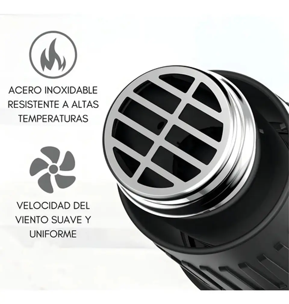 Pistola De Calor Aire Caliente 2000w 300-520 °c Magicstore Azul 8