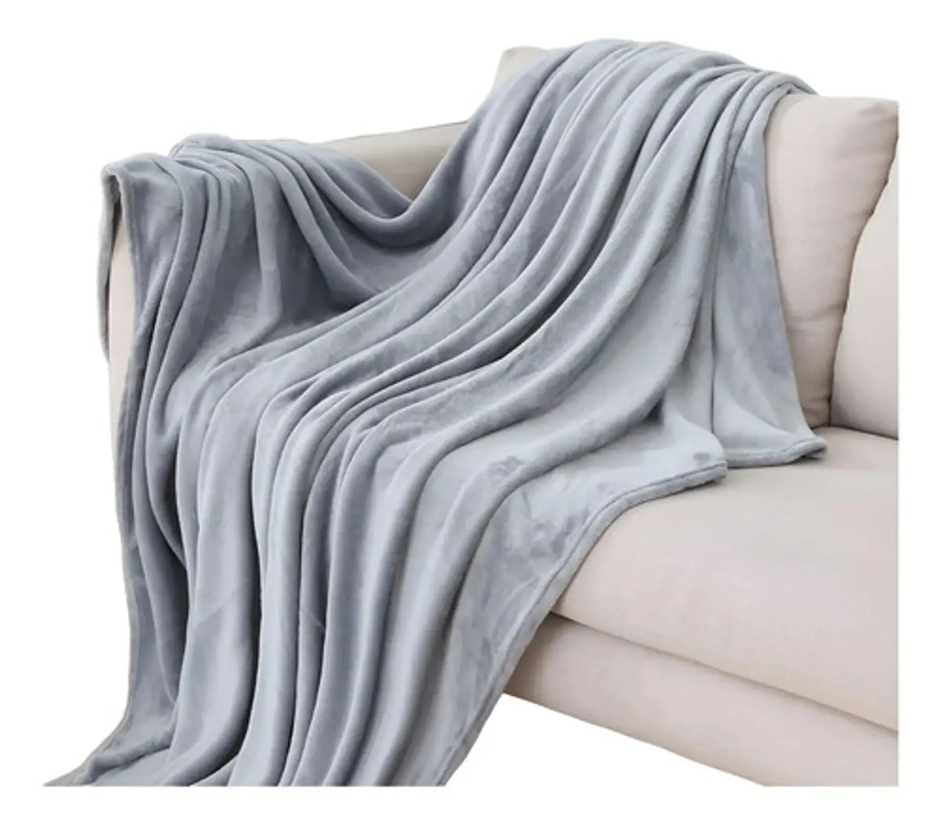 Frazada Polar Termica King Homely Manta 200x230cm 1015 Gramo Color Gris 1015 G 1