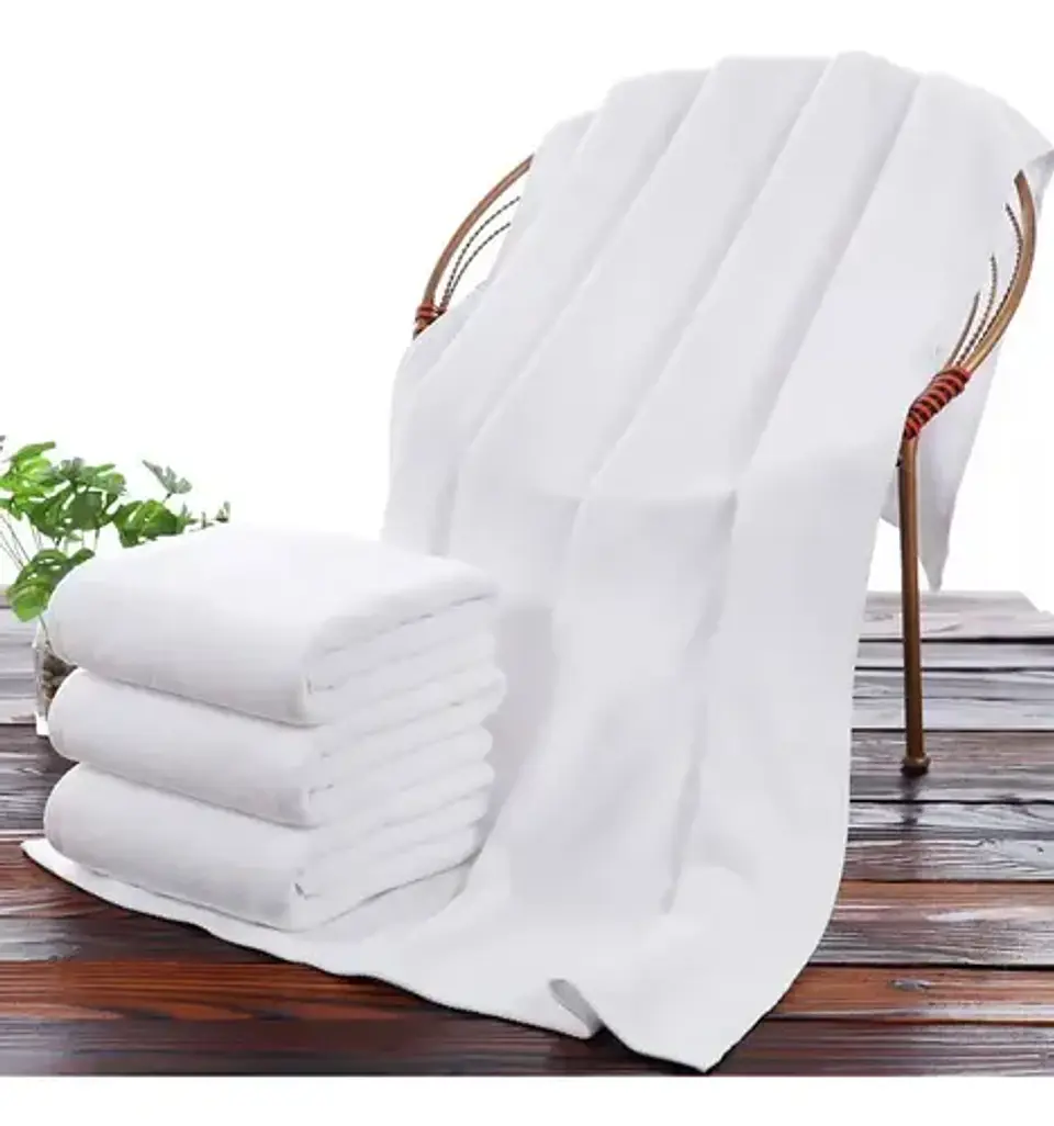 Toalla Extra Grande 70*140cm, Algodón Color Blanco Liso 3