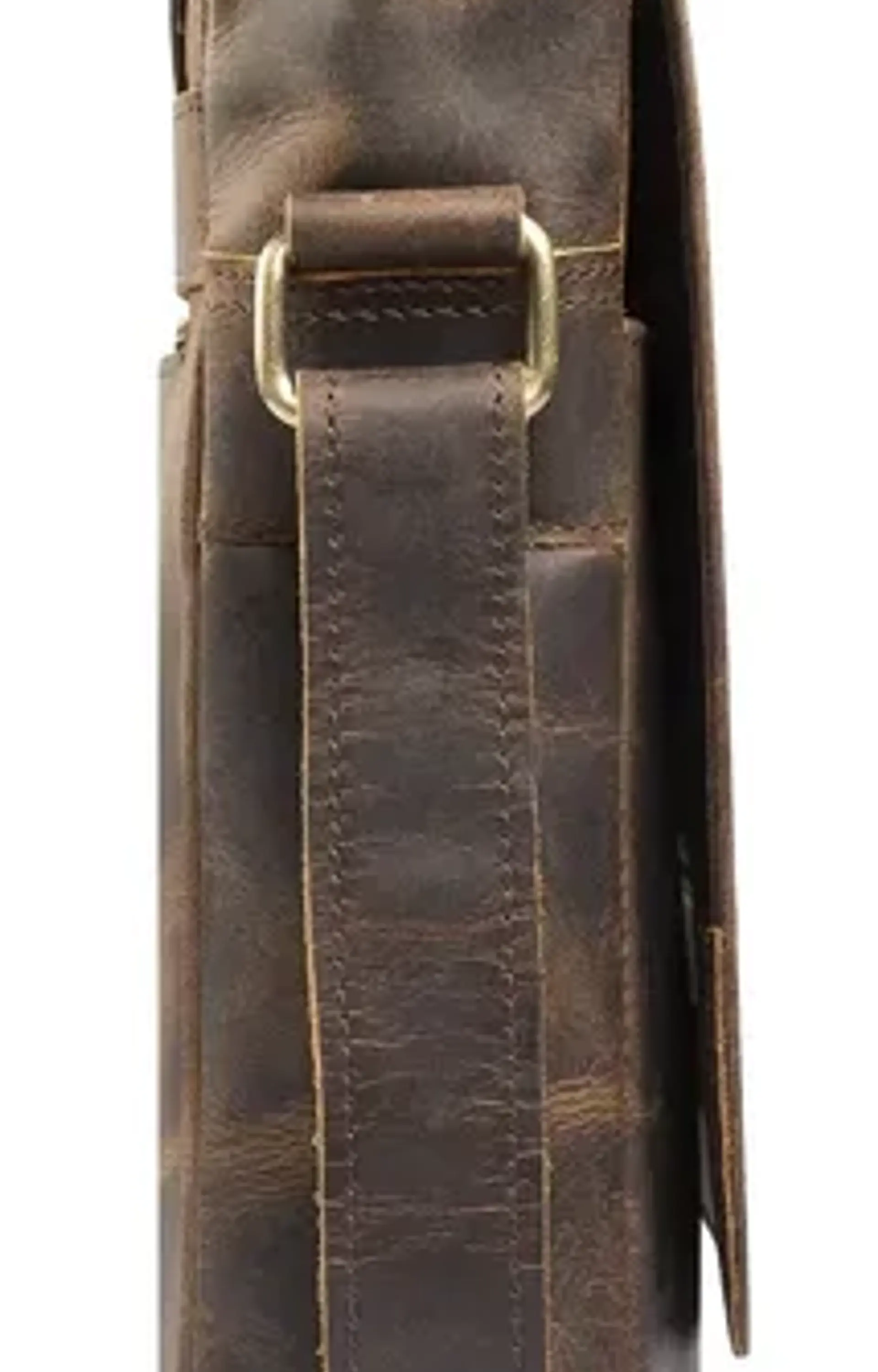 Bolso De Cuero Grueso Genuino Café Tipo Maletín Franz Mossi Color Marrón Oscuro 4